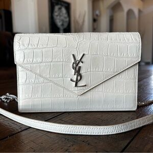 Saint Laurent YSL Croc Embossed WOC